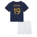 Frankrike Karim Benzema #19 Barnkläder Hemma matchtröja till baby VM 2022 Kortärmad (+ Korta byxor) Billigt